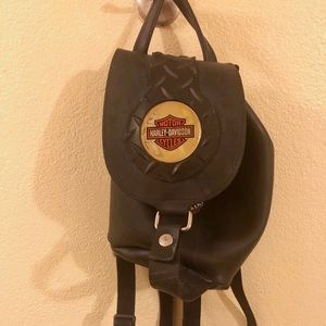 Vintage Harley Davidson bucket backpack purse
